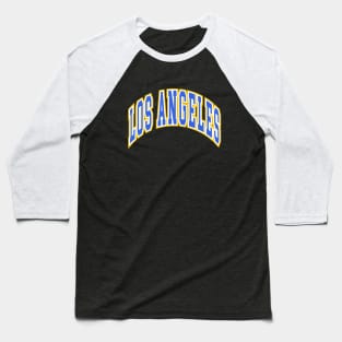 Los Angeles - Block Arch - Black Blue/Gold Baseball T-Shirt